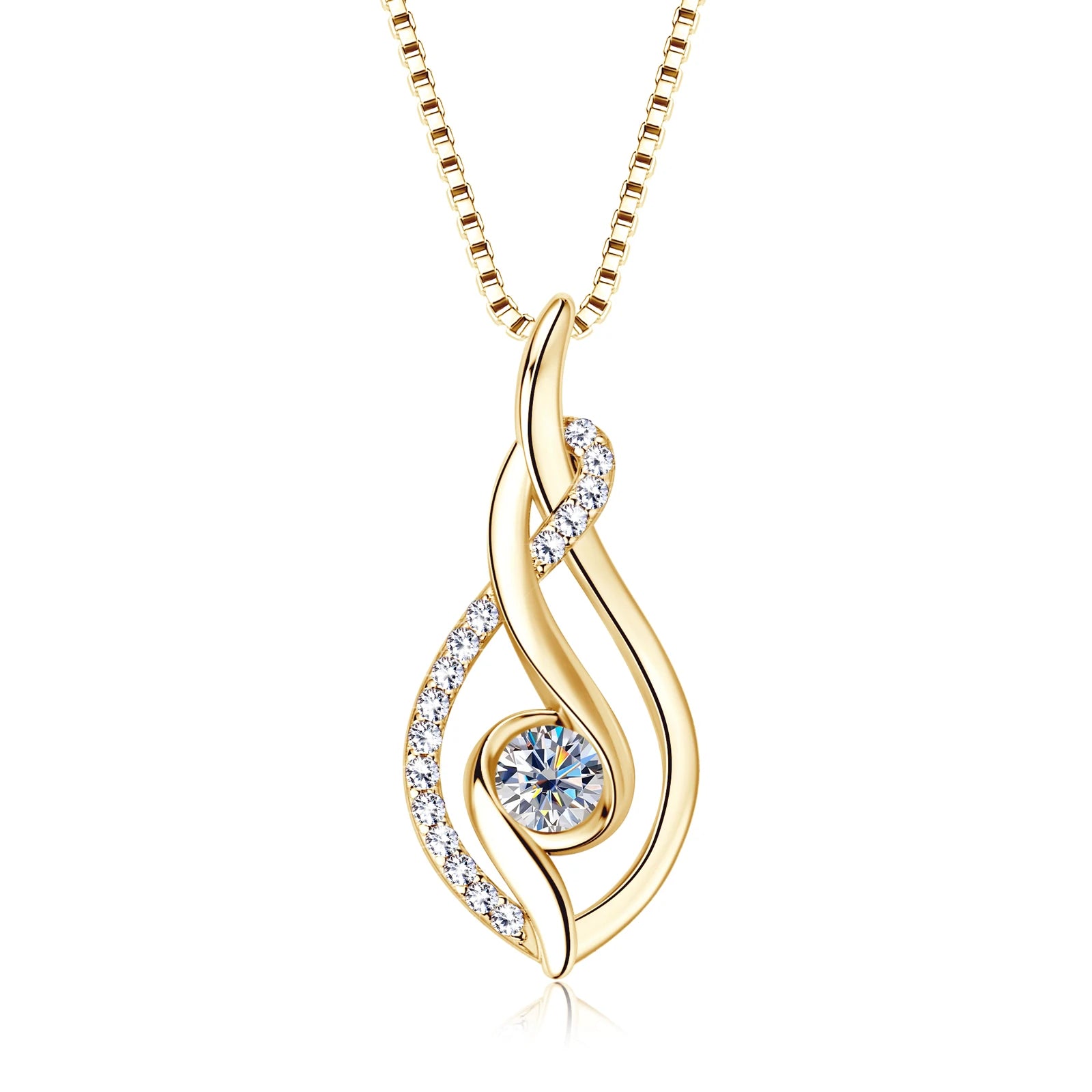 Velverum Moissanite Twist Pendant Necklace 