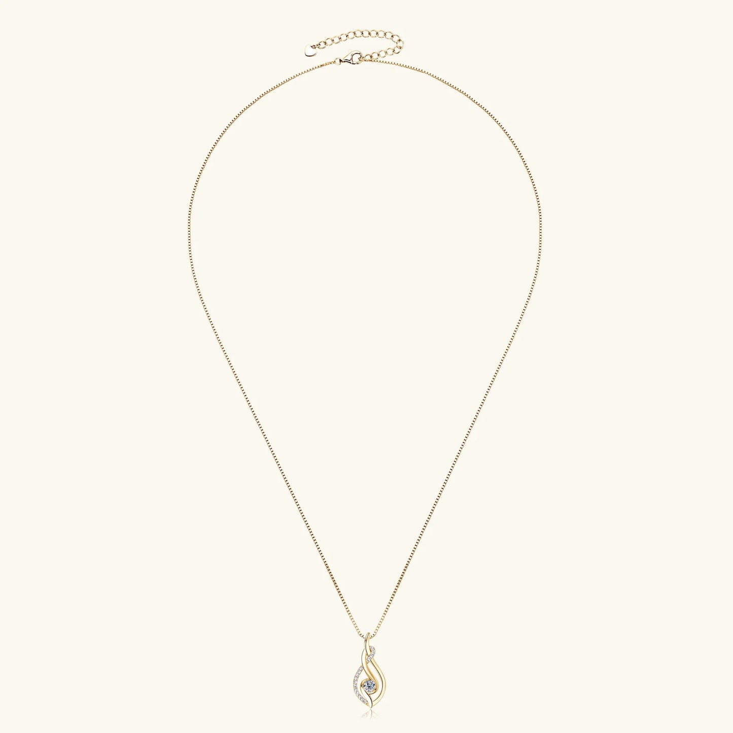 Velverum Moissanite Twist Pendant Necklace 