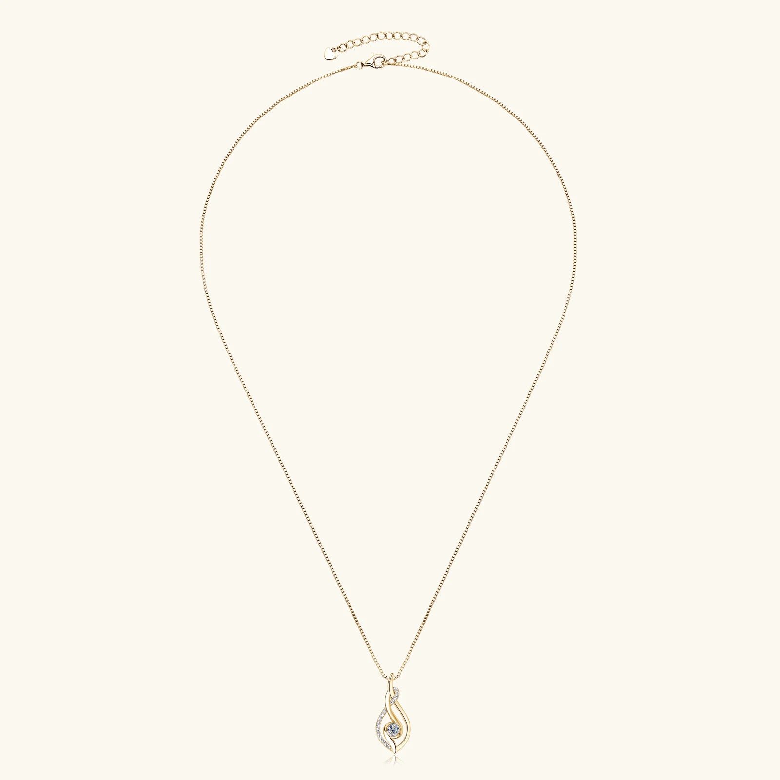 Velverum Moissanite Twist Pendant Necklace 